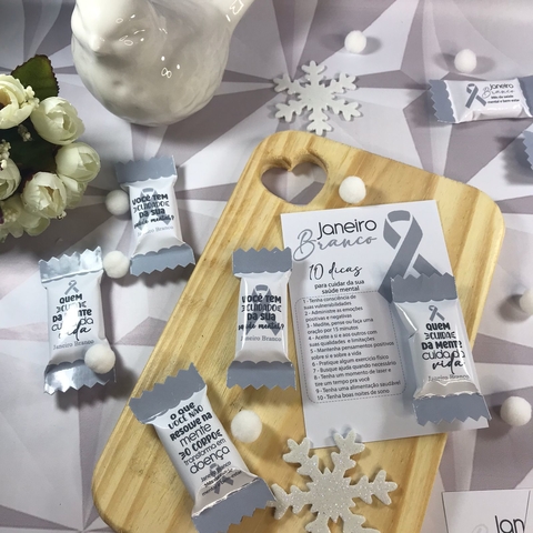 30 Cartões com bala janeiro branco - comprar online