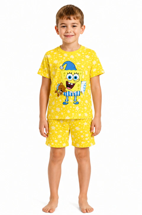 PIJAMA CURTO MENINO ESTAMPA BOB ESPONJA