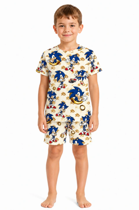 PIJAMA CURTO MENINO ESTAMPA SONIC