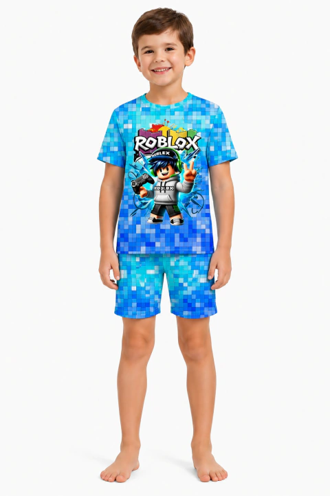 PIJAMA CURTO MENINO ESTAMPA ROBLOX