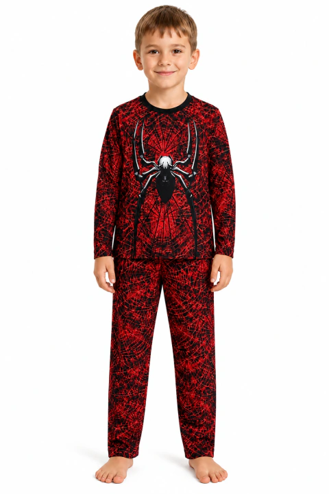 Pijama Manga Longa Infantil Menino Estampa Aranha