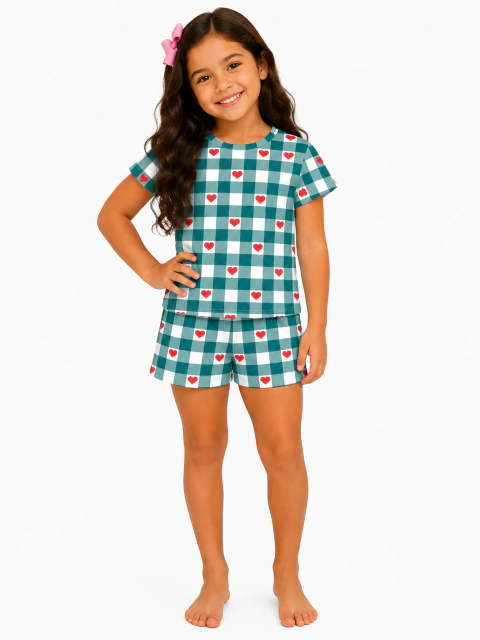 Baby Doll Menina Infantil Estampa Corações