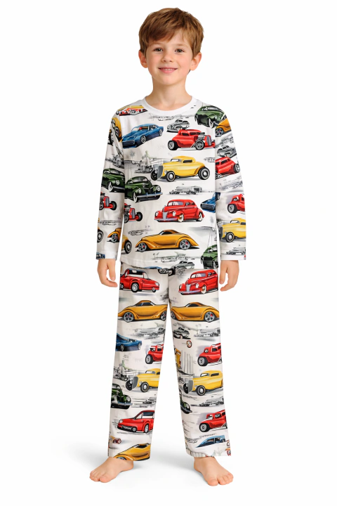 Pijama Manga Longa Infantil Menino Estampa Carros