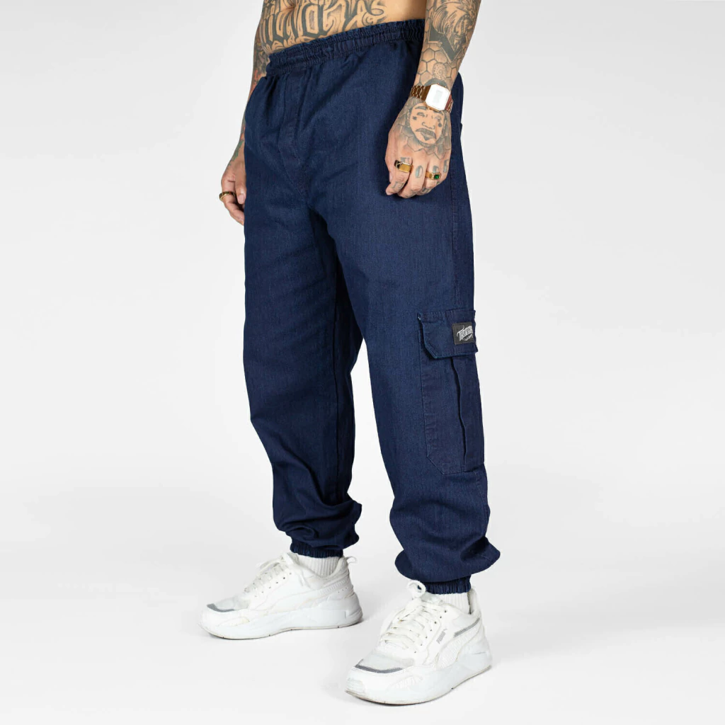 Calça Jeans Jogger Azul Marinho