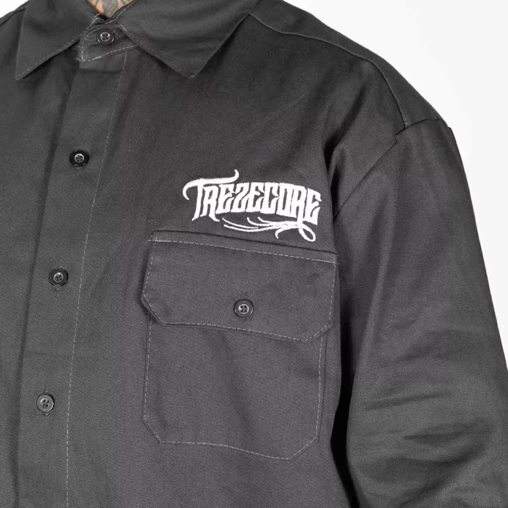 Camisa Work Shirt Treze Core - Manga Longa Cinza