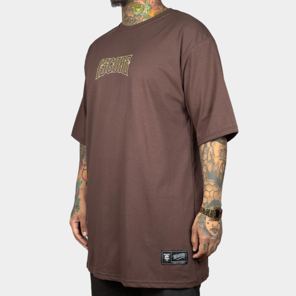 Camiseta Oversized Dark Street Outline Brown