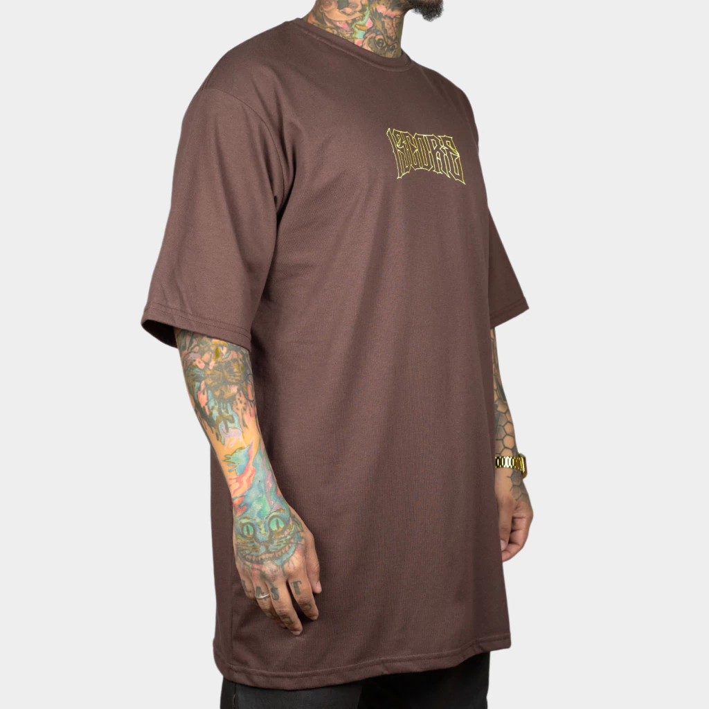 Camiseta Oversized Dark Street Outline Brown