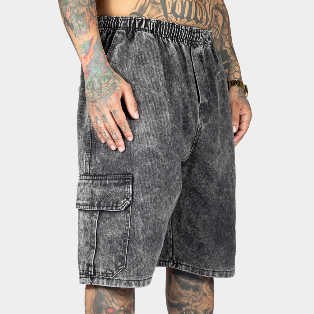 Bermuda Jeans Cargo Estonada