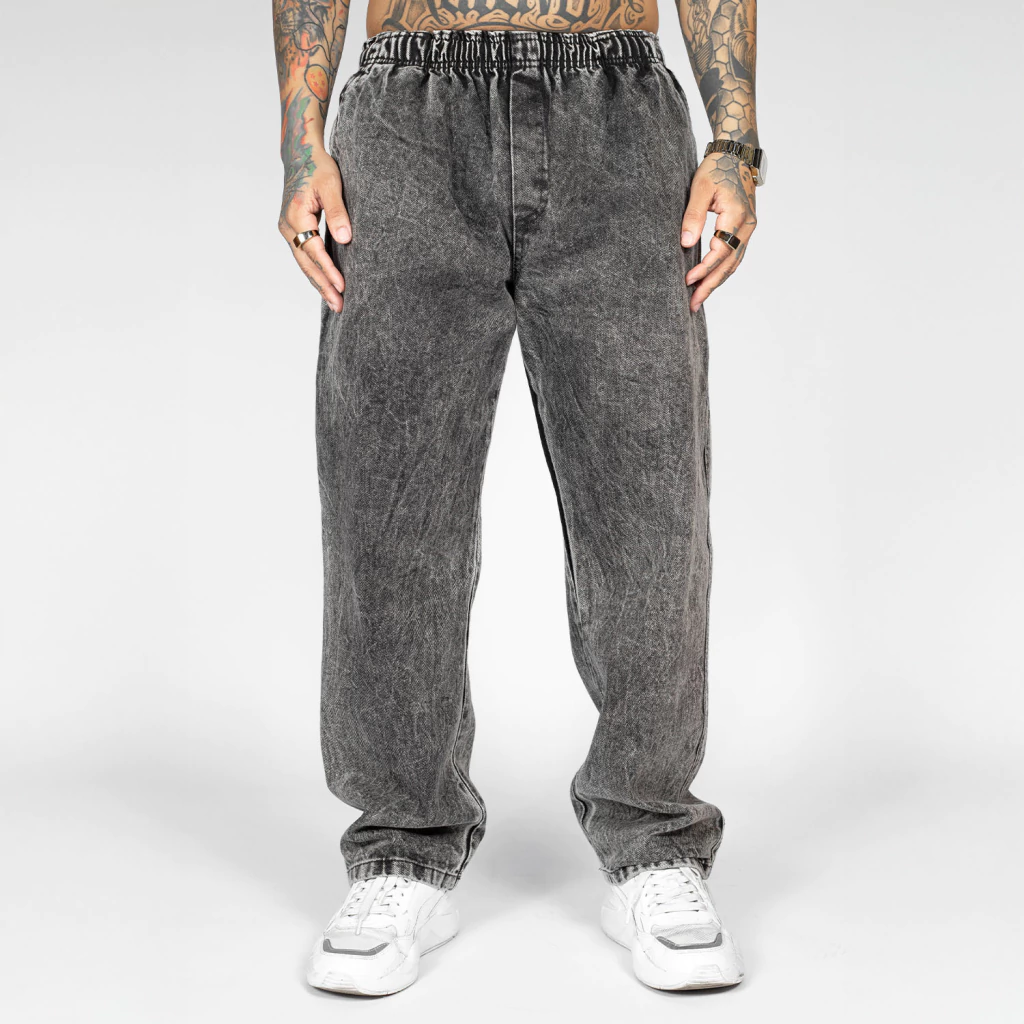 Calça Jeans Estonada Marmorizada 90s