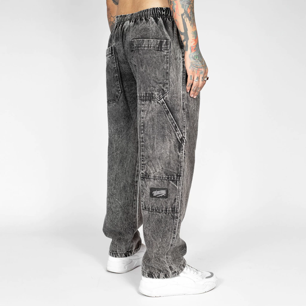 Calça Jeans Estonada Marmorizada 90s