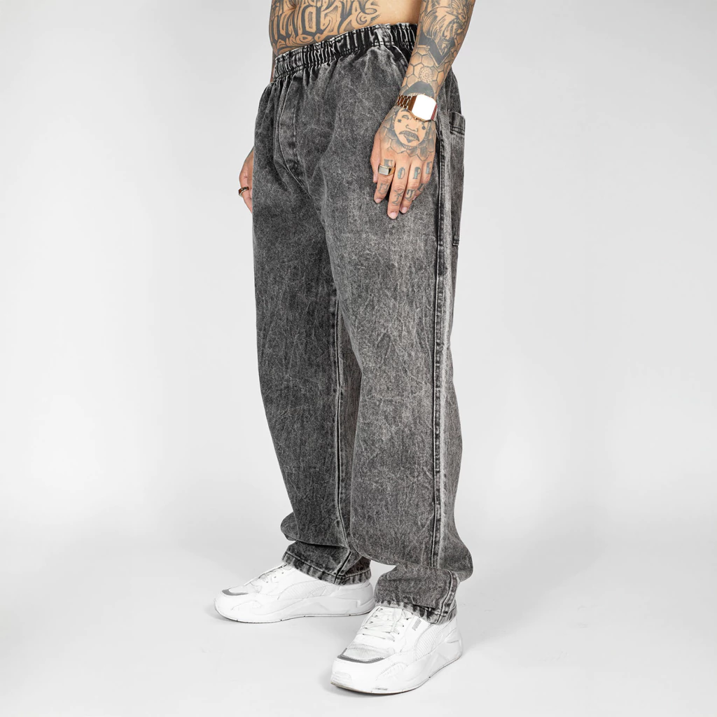 Calça Jeans Estonada Marmorizada 90s