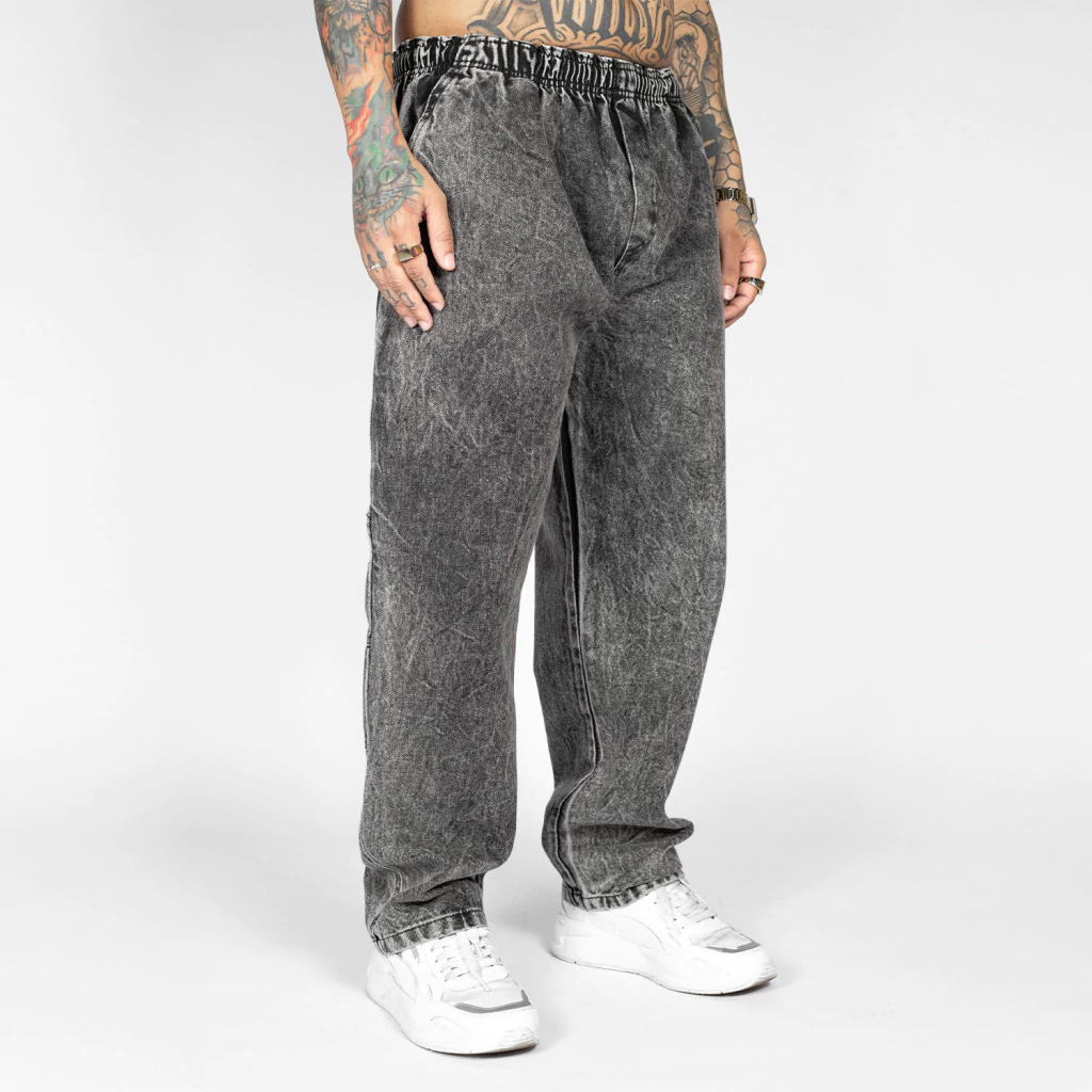 Calça Jeans Estonada Marmorizada 90s