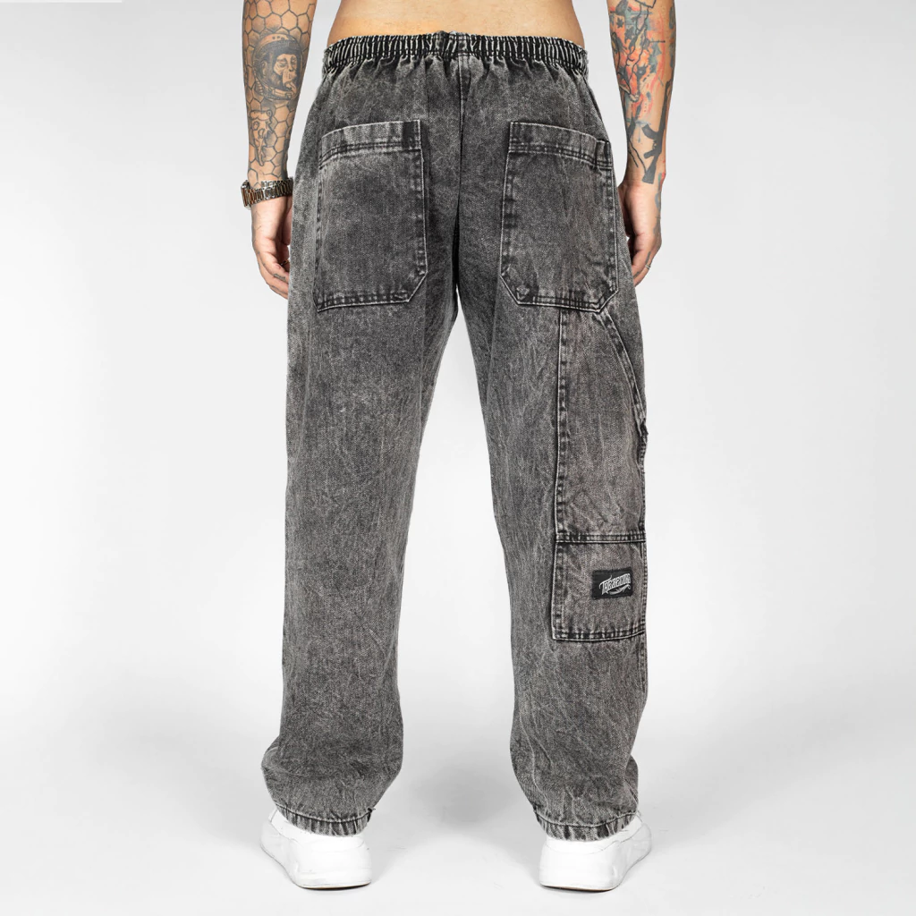 Calça Jeans Estonada Marmorizada 90s