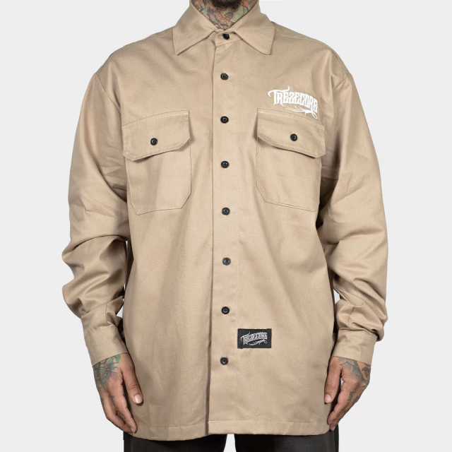 Camisa Work Shirt Treze Core - Manga Longa Bege - comprar online