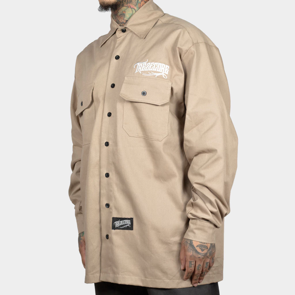 Camisa Work Shirt Treze Core - Manga Longa Bege