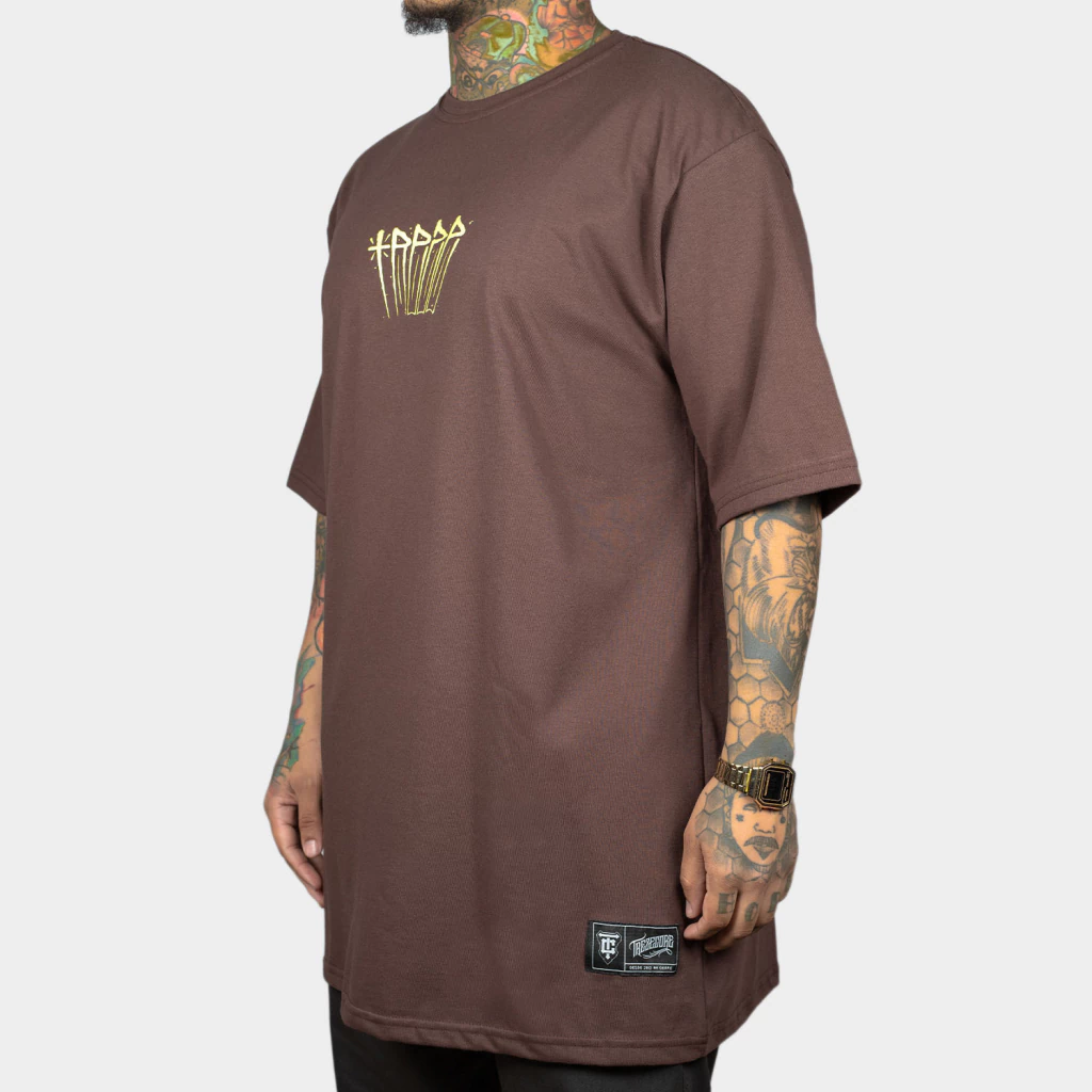 Camiseta Oversized Marginal Script Brown