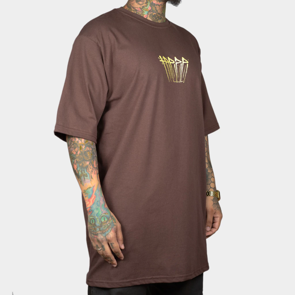 Camiseta Oversized Marginal Script Brown