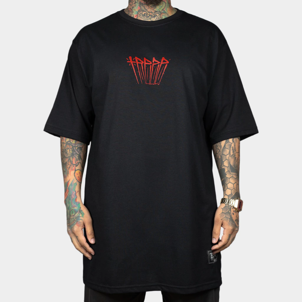 Camiseta Oversized Marginal Script Red