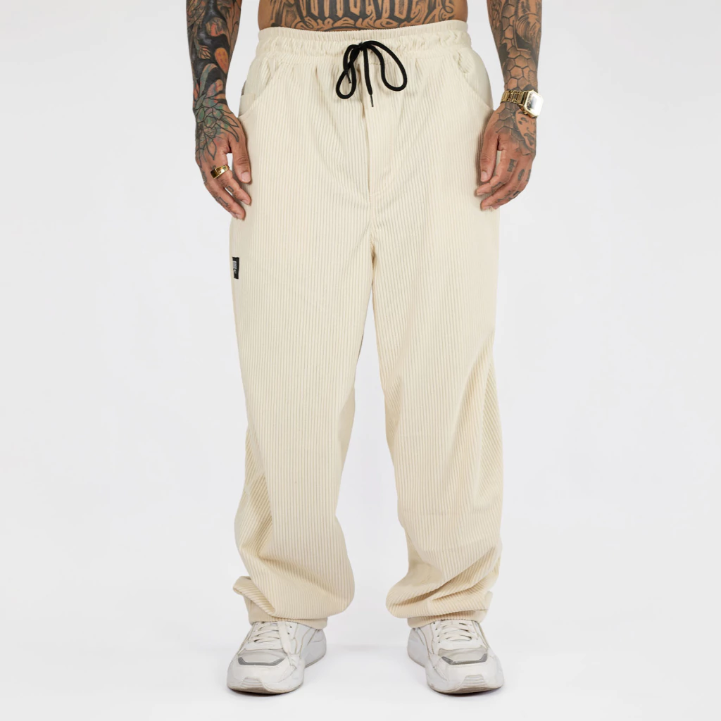 Calça Baggy Cotelê Off white