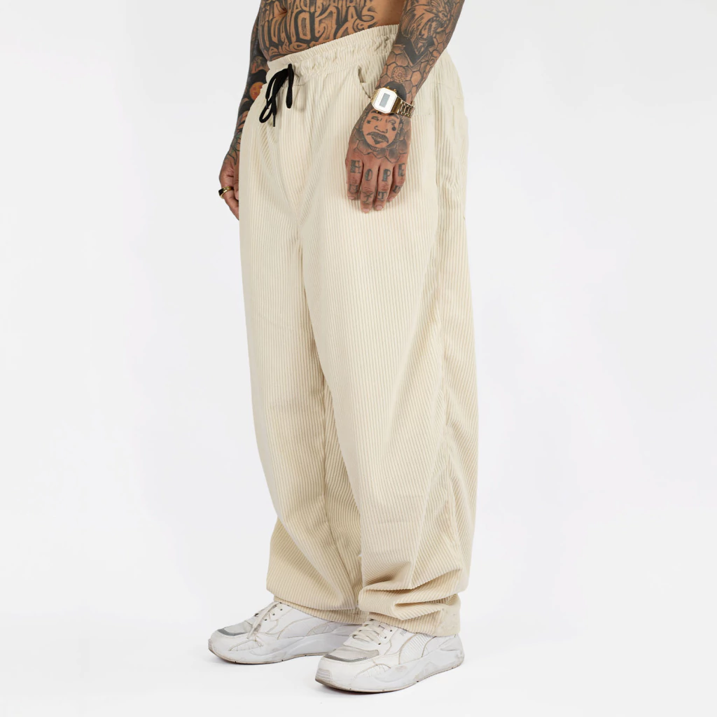 Calça Baggy Cotelê Off white