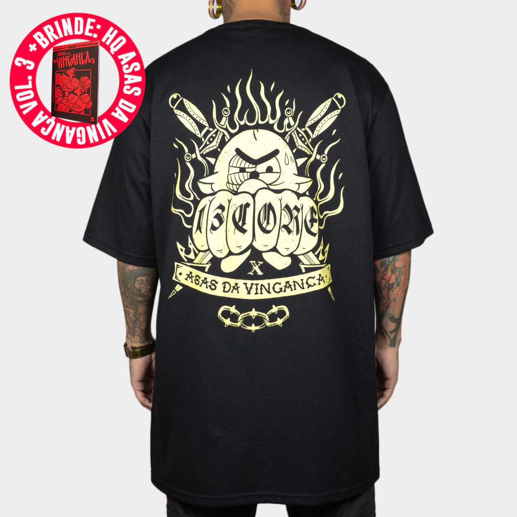 Camiseta Oversized Asas da Vingança - Shaolin Mark
