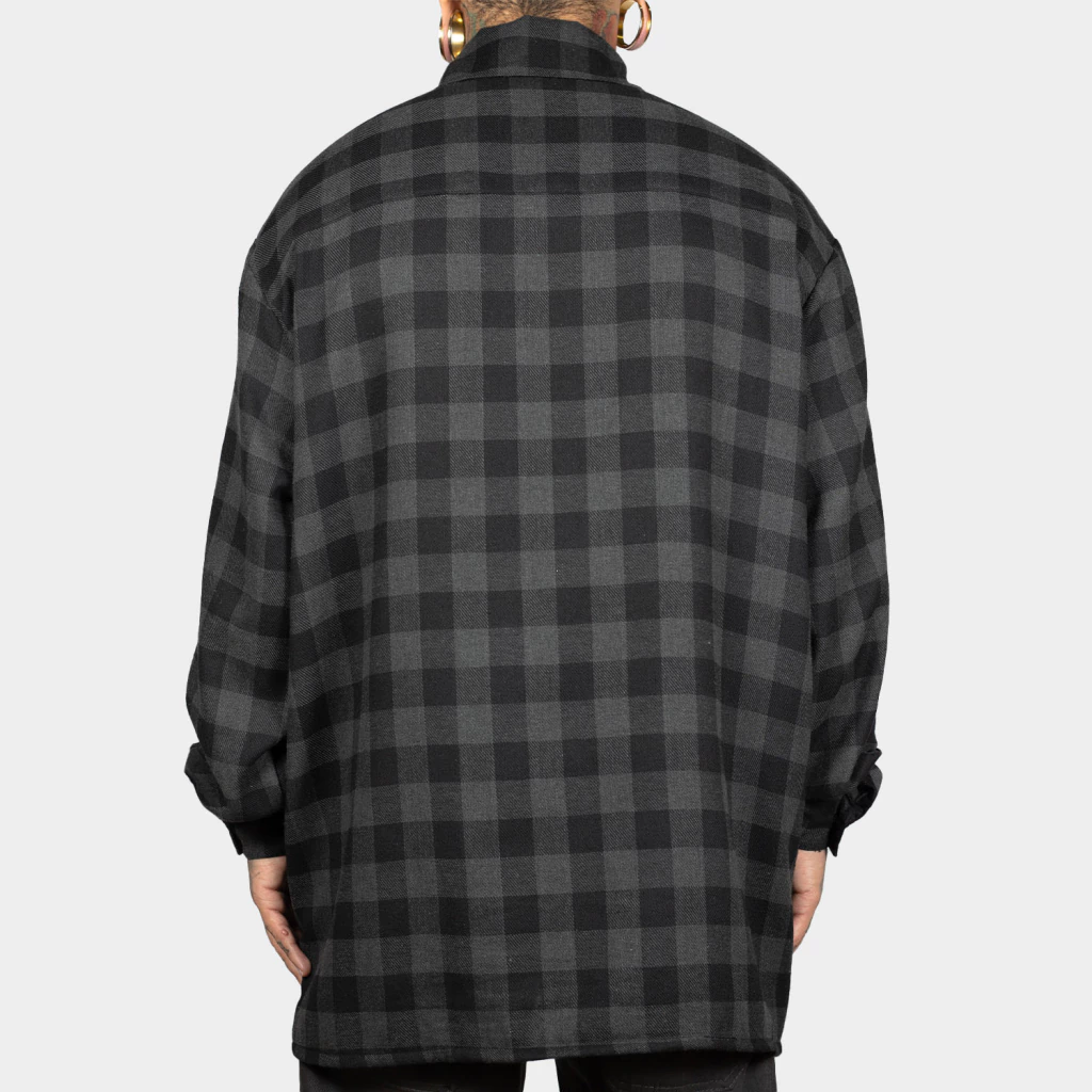 Camisa Work Shirt Treze Core - Manga Longa Xadrez Preta