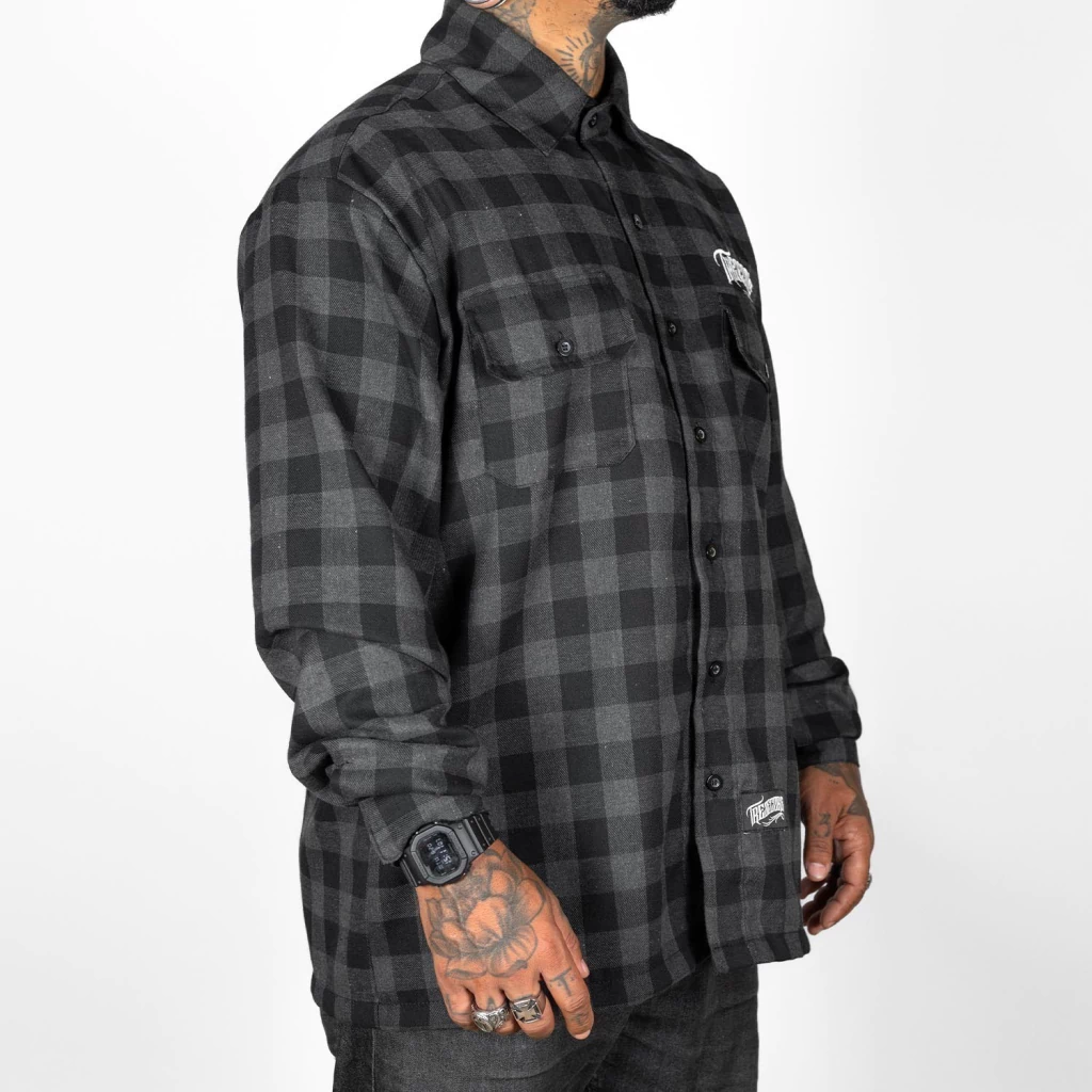 Camisa Work Shirt Treze Core - Manga Longa Xadrez Preta