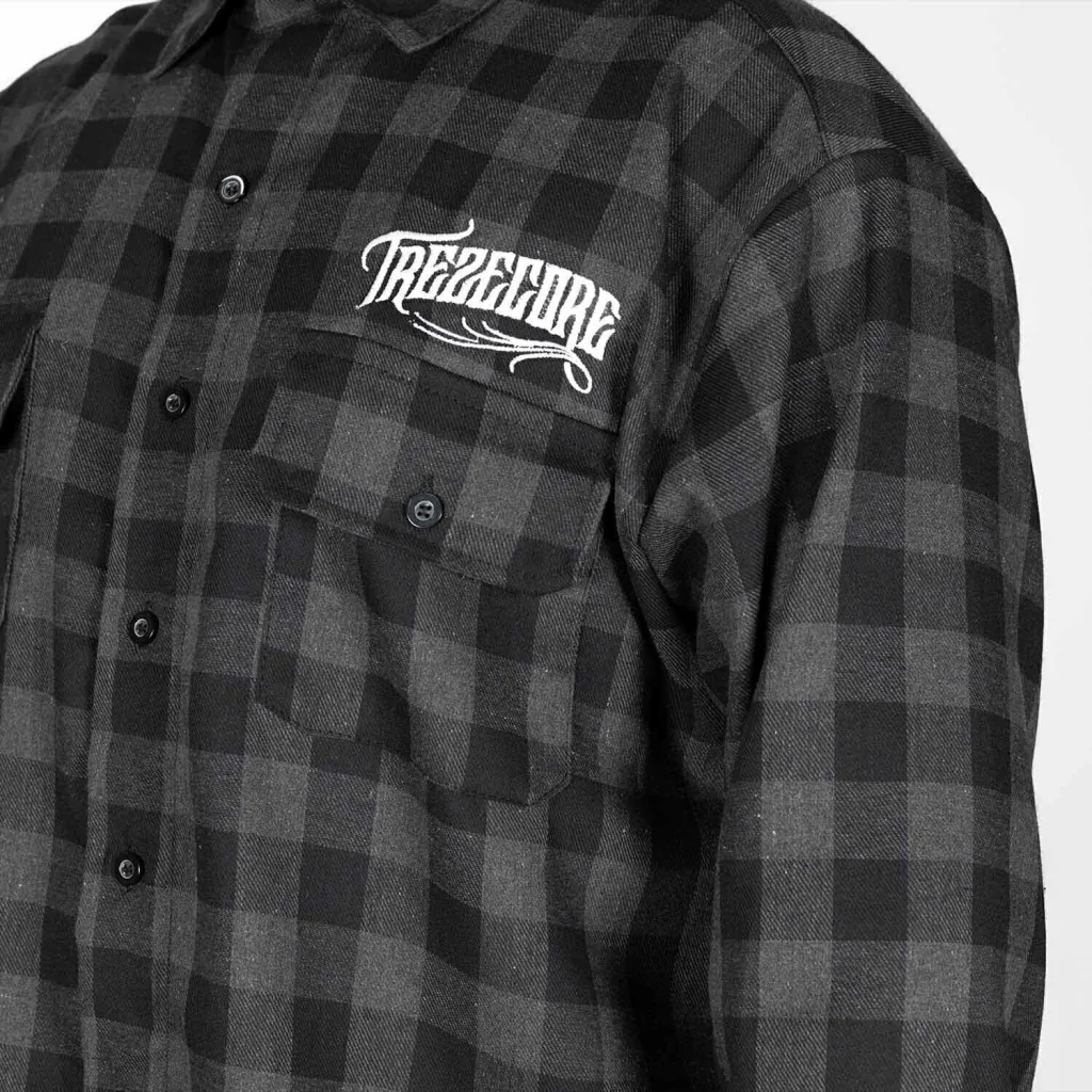 Camisa Work Shirt Treze Core - Manga Longa Xadrez Preta
