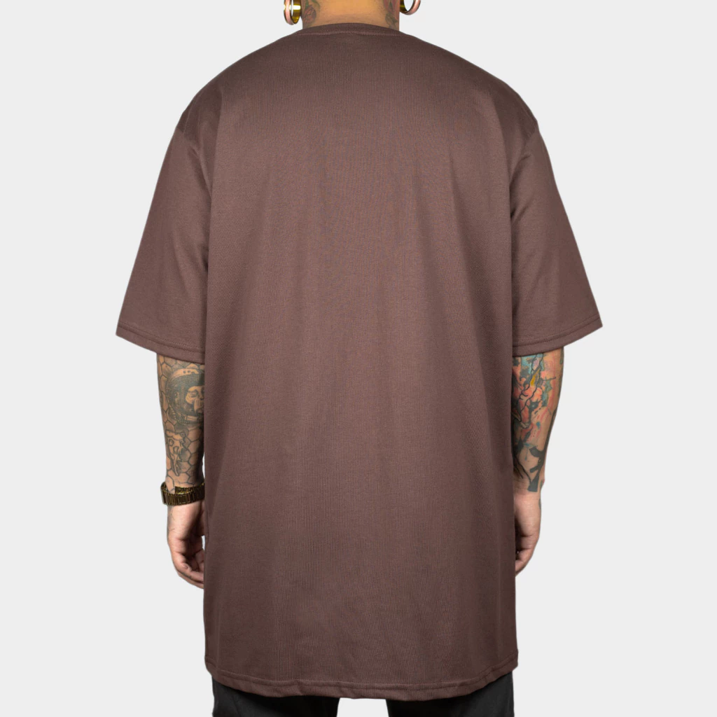 Camiseta Oversized Dark Street Outline Brown
