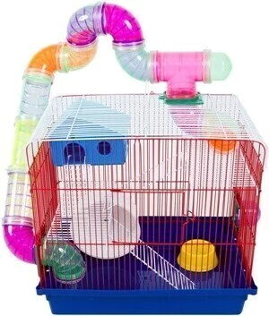 Gaiola Hamster Jel Plast 3 Andares Tubo Luxo