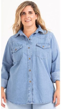CAMISA JEAN Celeste - comprar online