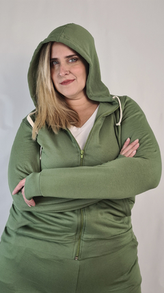 CAMPERA CAPUCHA VERDE - comprar online