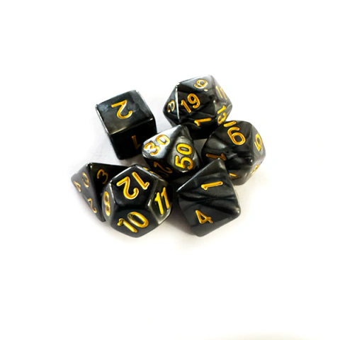Central kit dados – RPG: Perolado Preto e Dourado