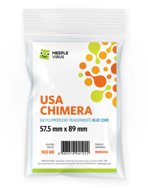 Sleeves Usa Chimera Blue Core 57,5 x 89 mm (100 Unidades) - Meeple Virus