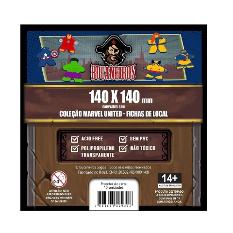 Sleeve Customizado para Coleção Marvel United - Fichas de Local (140 x 140)
