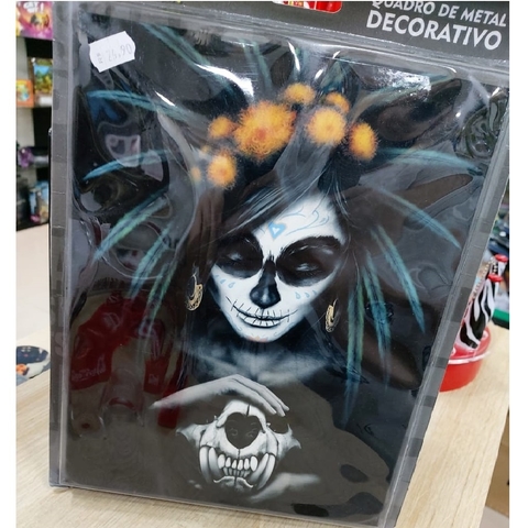 Quadro de metal decorativo Médio - Bruxa Mexicana