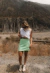 Pollera Gal Lino Verde - comprar online