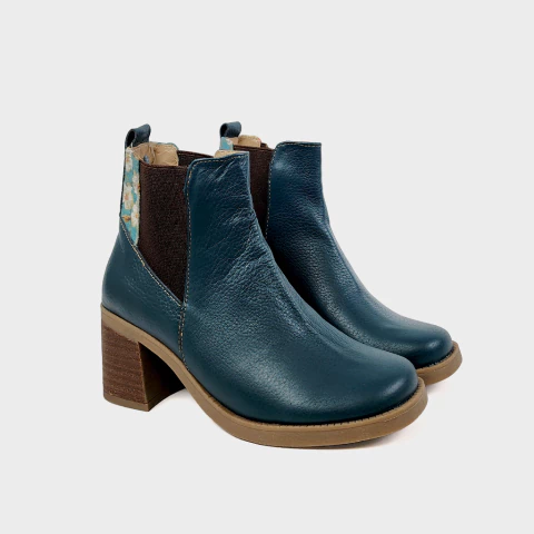 Botas Tejedora de Cuero Verde Petroleo - comprar online
