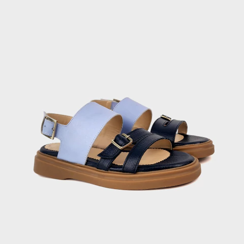 Sandalias Andrea de Cuero duo Celeste - comprar online