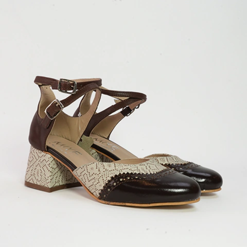 Zapatos De Cuero Chcolate Combinado Madison