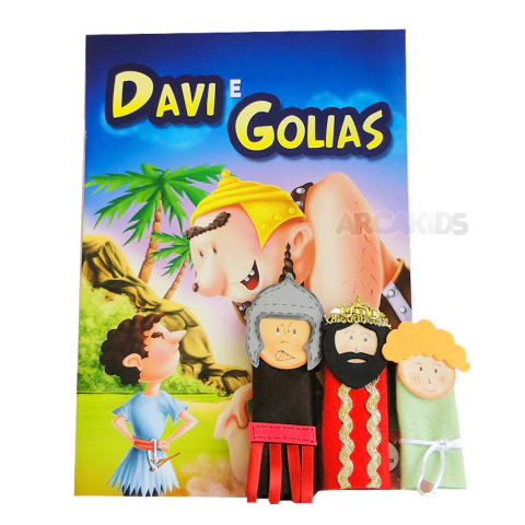 Arcakids Livro Bíblico com Dedoches - Davi e Golias
