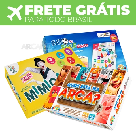 Combo 14 - Fato ou Fake Bíblico + Mimicando com a Bíblia + Quem Está na Arca?