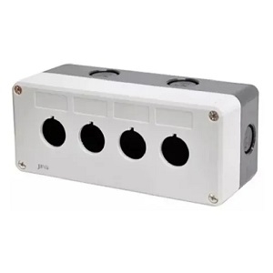 Caixa p/ Botoeira Plástica 4 Furos 22mm BMX-104 - Cinza Claro