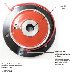 Flange de Freio Carcaça 100 com Bobina 220V 31C371706K - Eletrotécnica Vera Cruz