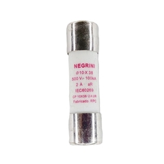 Fusível Cartucho Porcelana 10x38mm 2A Ultra Rápido 10 peças