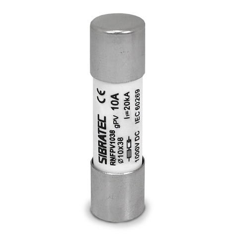 Fusível Cartucho Porcelana 10x38 mm 10A GPV Solar 1000Vcc 10 Peças