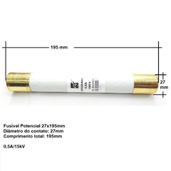 Fusível p/ Transformador Potencial 15kV 0,5A 27x195mm na internet