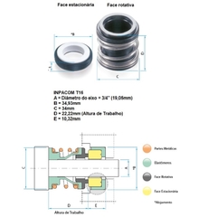 Selo Mecânico 3/4" Tipo-16 Viton Inpacom na internet