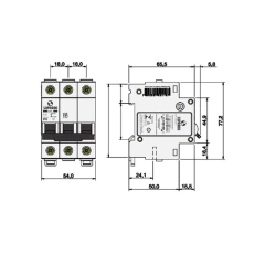 Disjuntor Tripolar Din Curva C 3KA 63A - comprar online