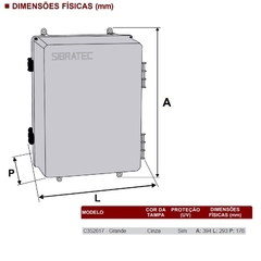 Caixa Plástica 350x260x170mm C/ Fecho C/ Placa de Montagem - comprar online